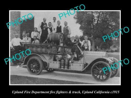 OLD 8x6 HISTORIC PHOTO OF UPLAND CALIFORNIA THE FIRE DEPARTMENT STATION c1915 - Photo 1/1