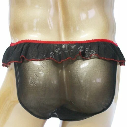 SLIP TRANSPARENT RUBAN M L DENTELLES SEXY HOMME THONG MAN UNDERWEAR GAY HOMO - Photo 4/4