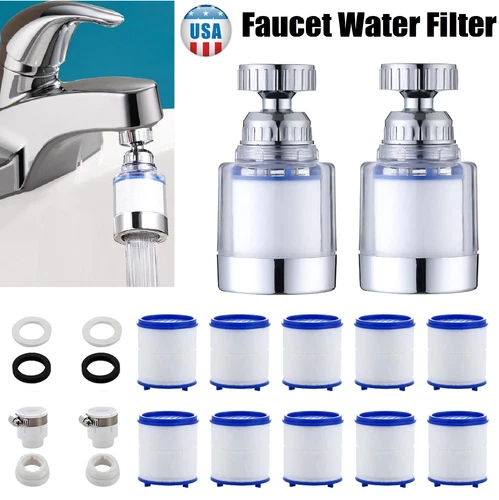 2×Faucet Water Filter System Kitchen Sink Mount Filtration Tap Purifier Clean US - Picture 2 of 16