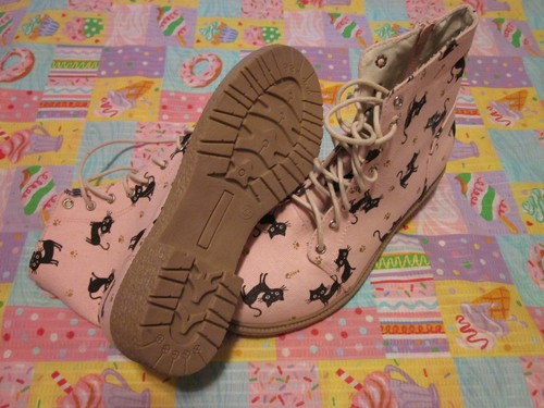 Cutie cat canvas fabric shoes pink color - Picture 2 of 4