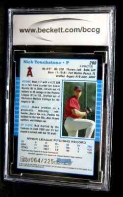 Nick Touchstone 2005 Bowman Chrome XFractor Rookie Card#280 BCCG10