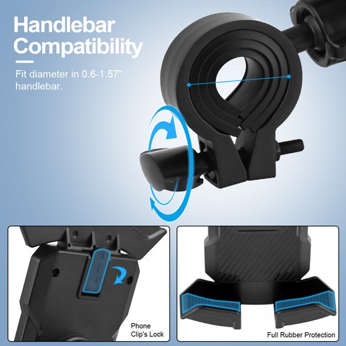 Bike Phone New Holder Motorcycle Phone Mount Motorcycle Handlebar Phone Clamp - Picture 9 of 10