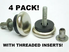 4 PACK 1/4"-20 x 1" Furniture Levelers Adjustable 1-1/4" DIA Glides Feet +Nut ES