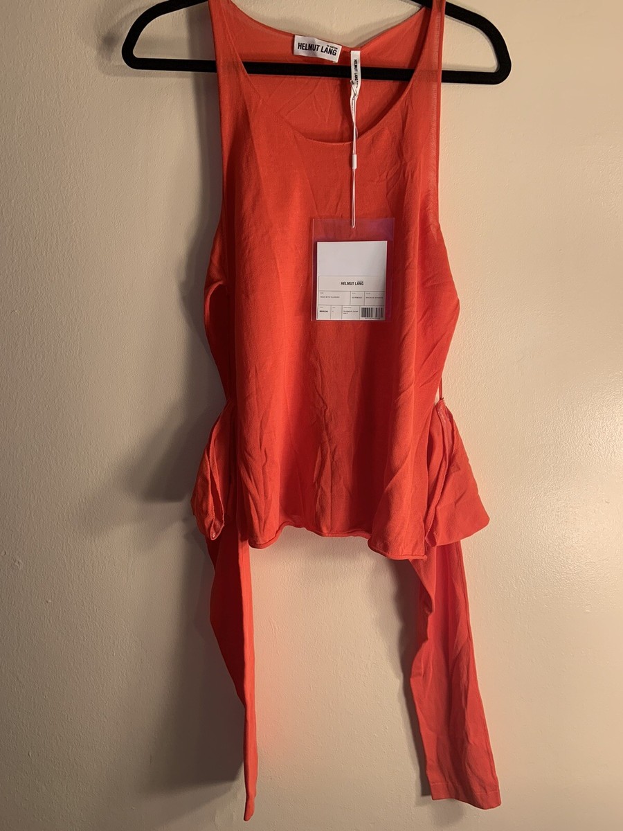 helmut lang Archive Orange Tank With Sleeves Summer Camp