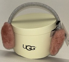 UGG Girls Knit  Shearling Earmuffs Pink  Grey New With Gift Box
