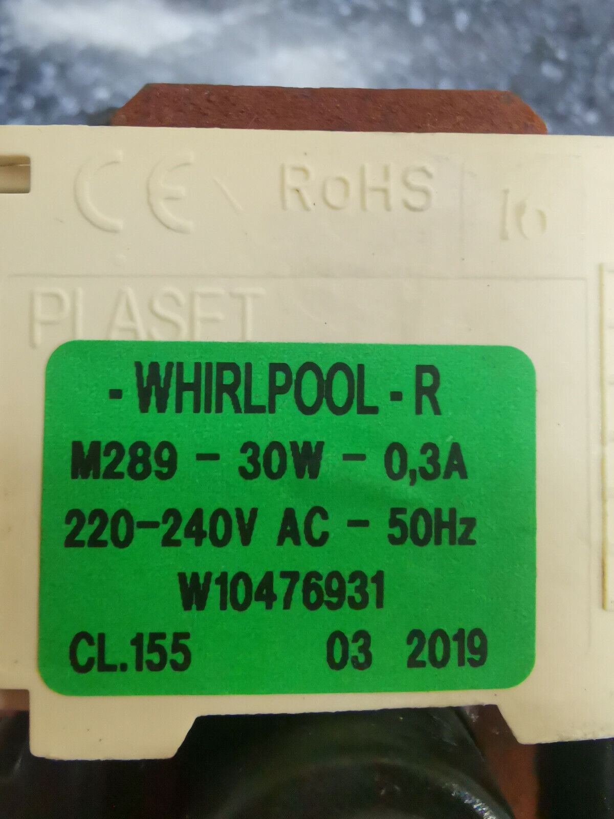 Bomba de desague con filtro usado lavadora Whirlpool F157381 (W10476931)
