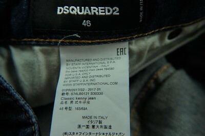 【NIN】DSQUARED2 Classic Kenny Jean 46 Dsquared 46/S Classic Kenny Jeans With Patches Denim