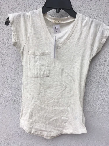 $40 NWT LA Made Brand Solid Gray Basic Pocket Soft Tee Size 10