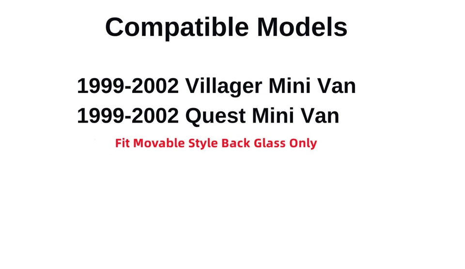 Fits 1999-2002 Nissan Quest Mercury Villager Back Tailgate Window Glass Movable Foto 3 de 4