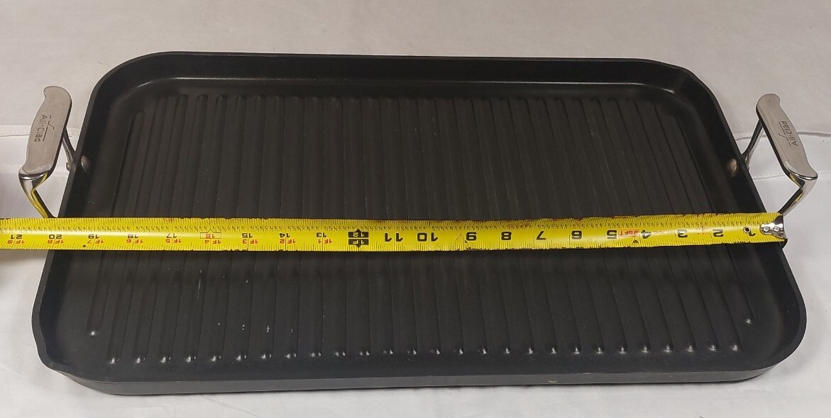 All Clad Grill Pan Non Stick Double Handle Rectangular Shape Black