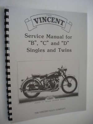 Vincent Rapide,Black Shadow,Black Lighning & Comet Service Manual-NEW
