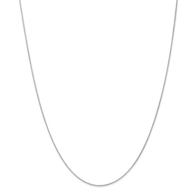 Echte 14kt Weißgold 16 Zoll 0,7 mm Runde Pariser Weizen mit Karabinerverschluss Kette