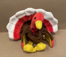 RARE Ty Beanie Baby GOBBLES the Turkey PE Pellets With Errors Mint Tag Protector