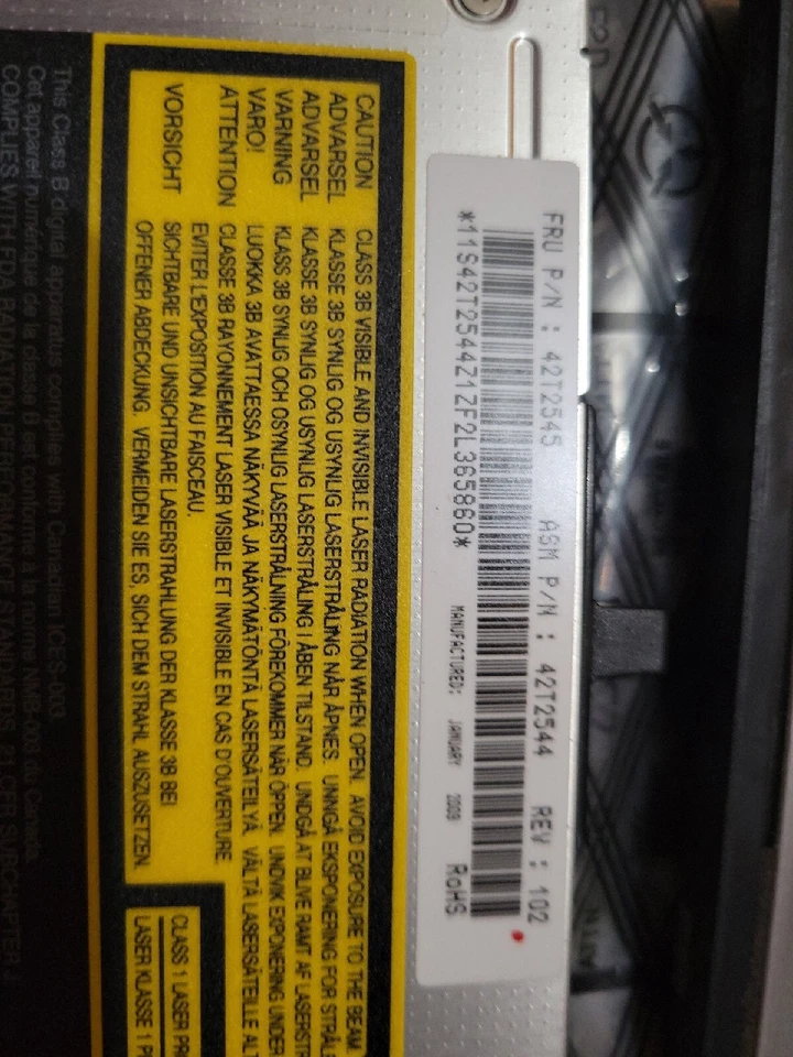 Lenovo Thinkpad T400 T500 W500 CD-RW/DVD ROM SATA Vo70 - Imagem 3 de 4