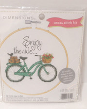 Dimensions Enjoy the Ride Cross Stitch Kit 72-75342 Bicycle Flowers