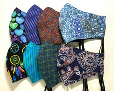 Handmade Cotton Face Mask with Filter Pocket Nose Wire Hospital Approved Design