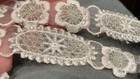 embroidered trim appliques sheer metallic beads 1" flowers 2pcs light pink