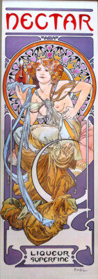 Alphonse MUCHA Nouveau Nectar Superfine Liqueur Vintage Poster 62