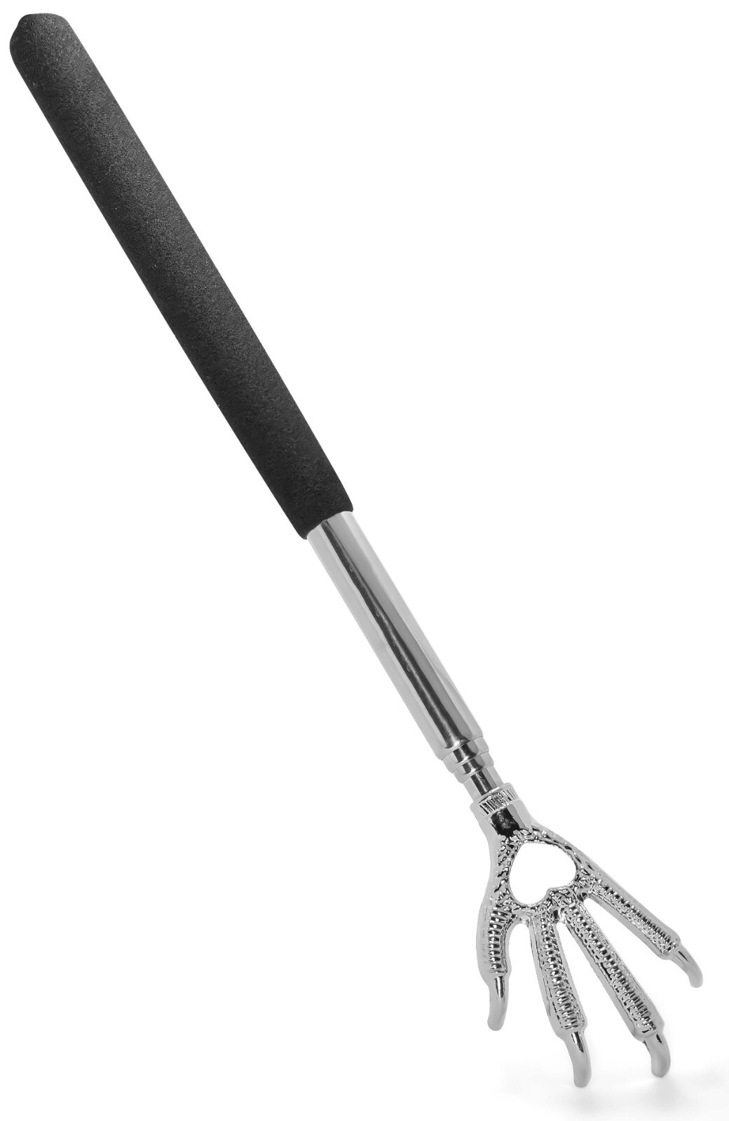 1x Rückenkratzer Edelstahl ausziehbar Adlerklaue Reichweite 53cm Schwarz
