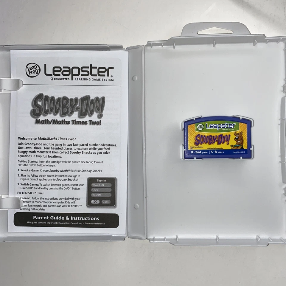 Scooby-Doo Leapster & Leapster 2 Learning Game Math Times Two:K-2nd Complete - Image 2 of 4