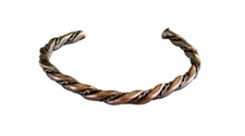 Heavy Vintage Solid Copper Twist Cuff Bracelet, Unisex Copper Twist Braid Cuff