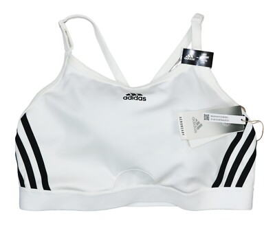 Adidas Plus Size Aeroready 3-Stripes X-Back Light Support Women's Sports  Bra NWT