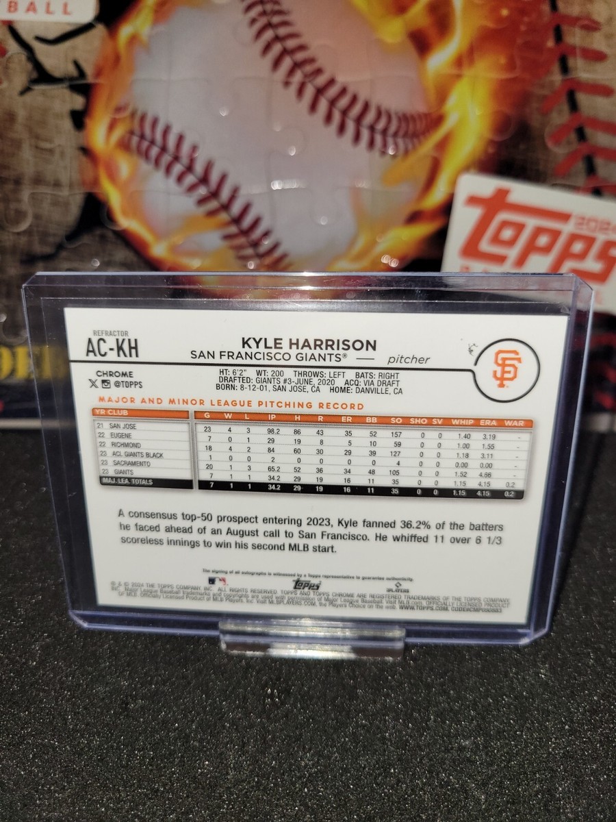 2024 Topps Chrome Update Kyle Harrison Auto #035/499 RC #AC-KH | eBay