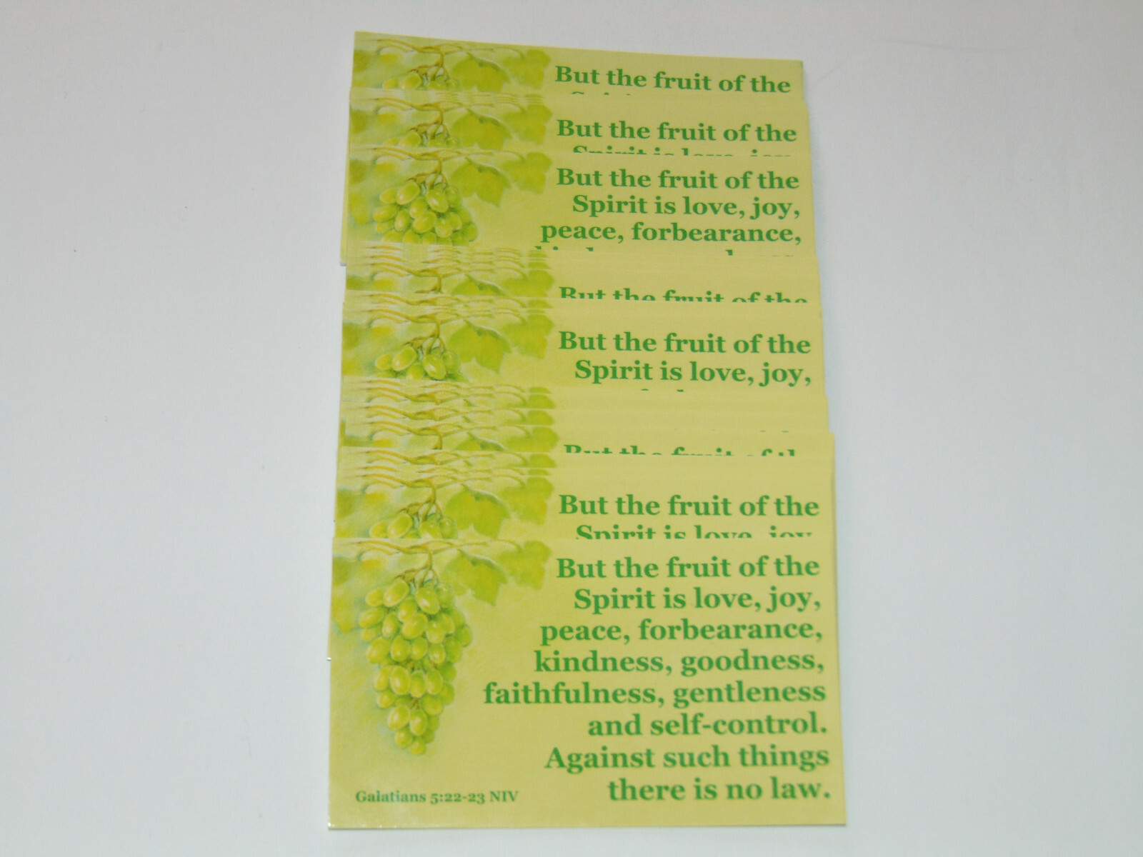 25 Christian Prayer Cards NINE FRUITS OF THE SPIRIT Bible Scripture Gal ...