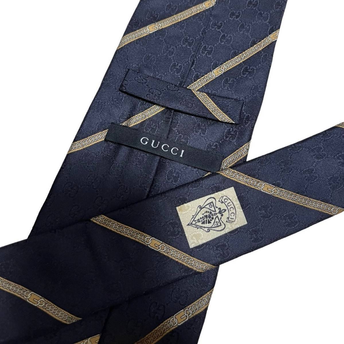 Gucci Tie Regimental stripe GG chain Silk Suit Men Gucci Tie Regimental stripe GG chain Silk Suit Men