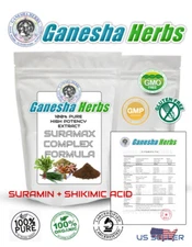 SURAMAX TEA COMPLEX FORMULA PINE NEEDLE SPIKE PROTEIN PROTOCOL SURAMIN SHIKIMIC 