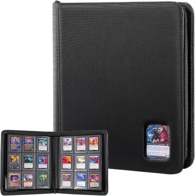ProCase Sammelkarten Album Fenster 324 Toploader Binder 3x4 Taschen Schwarz