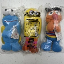 1999 Kellogg's Sesame Street Mini Beans Ernie Big Bird Twiddlebug Sealed New