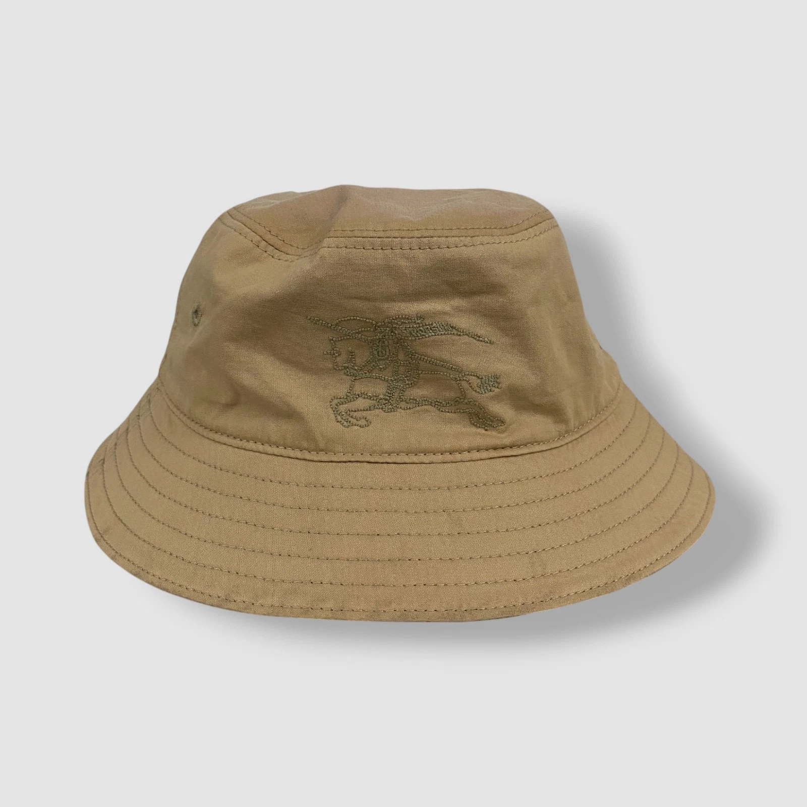 Burberry Unisex Baby's Beige Check-Lined Reversible Bucket Hat Size 12-18M