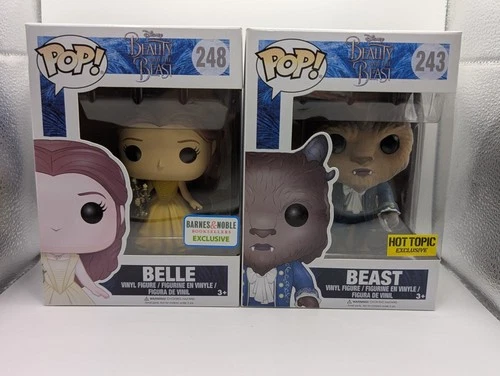 Funko Pop! Beauty And The Beast Lot Of 2:  Belle #248 And Beast #243 Exclusives