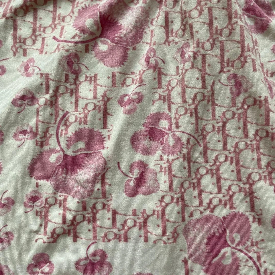 Falda Christian Dior 6A Estampado Floral Blanco Rosa Diseño Cordón Foto 4 de 4