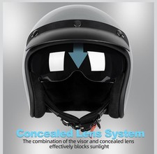 Yesmotor 3/4 Motorcycle Helmets Retro Open Face Vespa Scooters GREY size XXL 