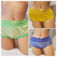 Shadowline 11099 Bikini Panty Nylon Brief Lace Waist Full Coverage Many Colors