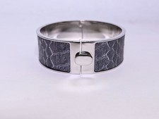Gray Snake Bangle Rhodium