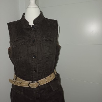 Leinenkleid Mexx gr.38 schokobraun Hemdblusenkleid 100% leinen unterfüttert