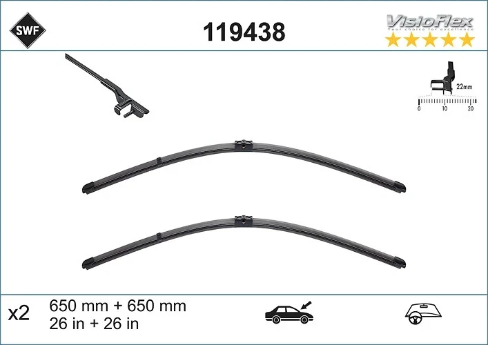SCHEIBENWISCHER SWF 119438 für Mercedes S-Klasse C215 C216 SL R230 VORNE - Bild 2 von 4