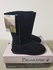 New Bearpaw Emma Tall Youth Black Fleece Boots.