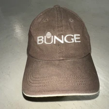Bunge Brown Hat Ball Cap Grain Mill Corn Farm Agriculture Business Logo Spellout