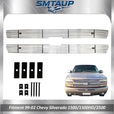 Grille Insert For 1999-2002 Chevy Silverado 15001500hd2500 Upper Chrome Grill