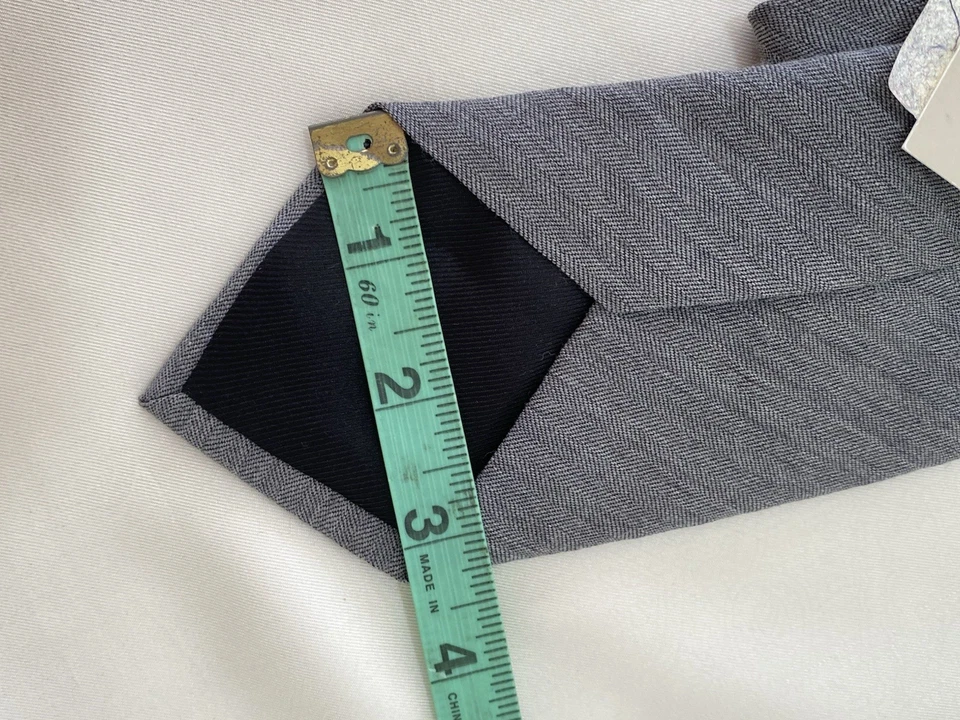 Corbata de hombre MARRÓN THOMAS gris mezcla de lana patrón a rayas hecha en Italia. Nuevo con etiquetas Foto 3 de 4