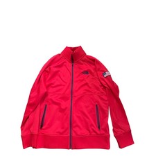 The North Face Giacca Uomo Rossa Full Zip Track Patch Bandiera Americana Taglia L