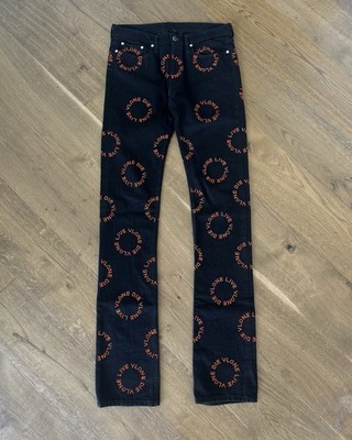 Vlone Denim Rhinestone Jeans Black Waist 32