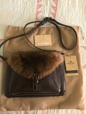Patricia Nash Avellino Winter Fur Brown Crossbody Bag MSRP $199 - GORGEOUS!