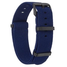 Elastic Nylon Watch Band 20mm Waterproof One Piece Watch Strap, Blue