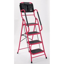 4-Step Safety Ladder with Tool Tote and Non-Slip Steps - Free Shipping
