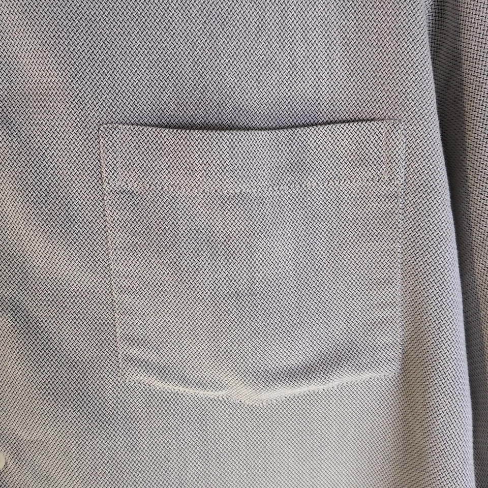 Винтажная мужская рубашка Bruno размер M 15,5 на замше серая мягкая с длинным рукавом на пуговицах - Изображение 3 из 4